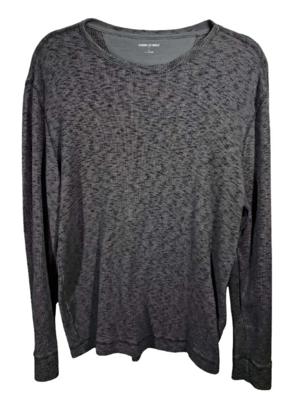 Banana Republic Mens Long Sleeve Waffle Knit Thermal Crewneck Shirt Gray Size L